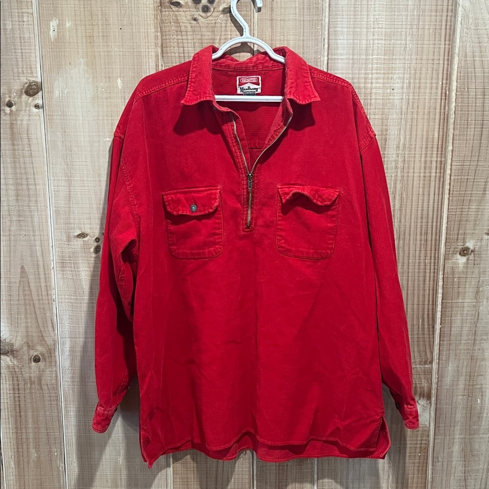 Marlboro Unlimited Red Corduroy Over Shirt XL